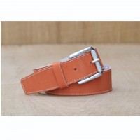 CEINTURE CUIR ORANGE | La jean